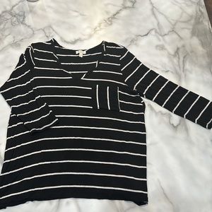 Black and white Striped Blouse